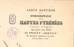 Carte routière et hydrographique des Hautes-Pyrénées, Canton d'Argelès – Muller – 1876 – carte - Médiathèque André Labarrère Pau – cote 220116