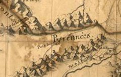 Carte des Pyrénées depuis la frontière du Pays de Cize jusqu'à celle de Canfranc – 1712 – carte - Archives départementales 64 – cote FRAD064009-1FI20