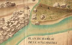 Plan du Hameau des Eaux-Chaudes dans la Vallée d'Ossau – Desfirmins – 1780 – plan - Archives départementales 64 – cote FRAD064009-1FI51