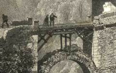 Les Pyrénées : Pont de Sia - Route de St Sauveur à Gèdre et Gavarnie - CICERI, Eugène / Goupil & Cie / Lafont / Becquet - 19e siècle - lithographie - Médiathèque André Labarrère Pau – cote Ee3211