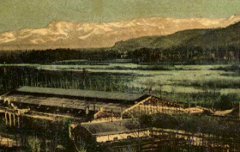 Pau : Le Pic du Midi de Bigorre (2877 m) - Observatoire - Vue prise de la Place Royale - Eug. Pacault – 1909 – carte postale - Médiathèque André Labarrère Pau – cote 1-092-3