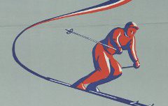Barèges : 46me championnat de France de ski, 25-28 février 1958 - Mathieu, H. - affiche, lithographie - Médiathèque André Labarrère Pau – cote 240356