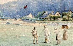 Le golf de Billère - A.Haye - aquarelle - Collection Pau Golf Club