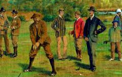 Le golf - Hopkins - 1894 - aquarelle - Collection Pau Golf Club